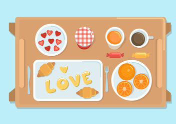 Breakfast in bed vector - vector gratuit #275173